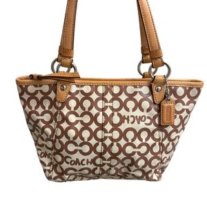 Coach 42419 Leah opt at mini tote bag canvas and leather